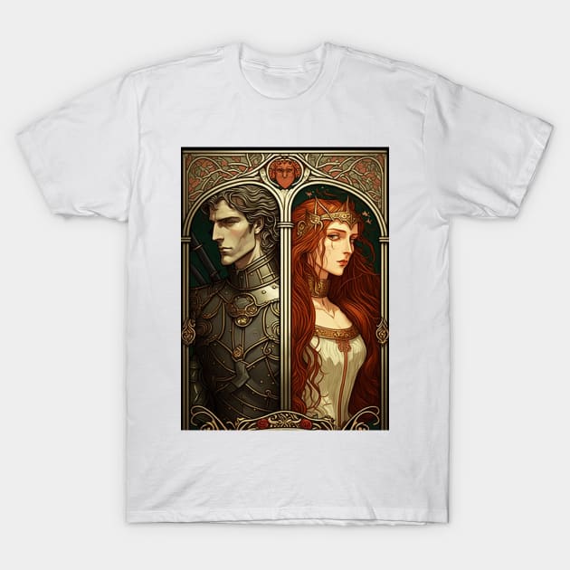 Lancelot and Guinevere - Art Nouveau T-Shirt by ArtNouveauChic